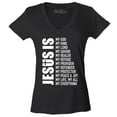thumbnail image 1 of Shop4Ever Women's Jesus Is My Everything My God My Savior Christian Slim Fit V-Neck T-Shirt X-Small Black, 1 of 5