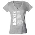 thumbnail image 1 of Shop4Ever Women's Jesus Is My Everything My God My Savior Christian Slim Fit V-Neck T-Shirt XX-Large Sports Grey, 1 of 5