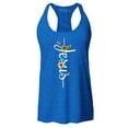 thumbnail image 1 of Shop4Ever Women's Jesus Script Cross with Flowers and Butterflies Racerback Tank Top Small Royal Blue, 1 of 5