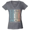 thumbnail image 1 of Shop4Ever Women's Jesus The Way The Life The Truth Slim Fit V-Neck T-Shirt XX-Large Heather Charcoal, 1 of 5