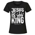thumbnail image 1 of Shop4Ever Women's Jesus is King Revelation 17:14 Graphic T-Shirt X-Large Black, 1 of 5