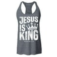 thumbnail image 1 of Shop4Ever Women's Jesus is King Revelation 17:14 Racerback Tank Top Large Charcoal, 1 of 5