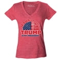 thumbnail image 1 of Shop4Ever Women's Jesus is My Savior Trump is My President Slim Fit V-Neck T-Shirt X-Small Heather Red, 1 of 5