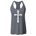 thumbnail image 1 of Shop4Ever Women's John 3:16 Bible Verse Script Cross Racerback Tank Top Medium Charcoal, 1 of 5
