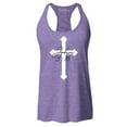 thumbnail image 1 of Shop4Ever Women's John 3:16 Bible Verse Script Cross Racerback Tank Top Small Purple, 1 of 5