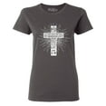thumbnail image 1 of Shop4Ever Women's John 3:16 Cross Graphic T-Shirt XX-Large Charcoal, 1 of 5