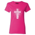thumbnail image 1 of Shop4Ever Women's John 3:16 Cross Graphic T-Shirt XX-Large Heliconia Pink, 1 of 5