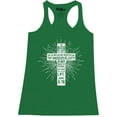 thumbnail image 1 of Shop4Ever Women's John 3:16 Cross Racerback Tank Top Large Kelly Green, 1 of 5
