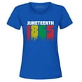 thumbnail image 1 of Shop4Ever Women's Juneteenth 1865 Dripping June 19th Graphic T-Shirt Medium Royal Blue, 1 of 5