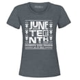 thumbnail image 1 of Shop4Ever Women's Juneteenth Celebrate Black Freedom 6-19-1865  Graphic T-Shirt Large Dark Heather, 1 of 5