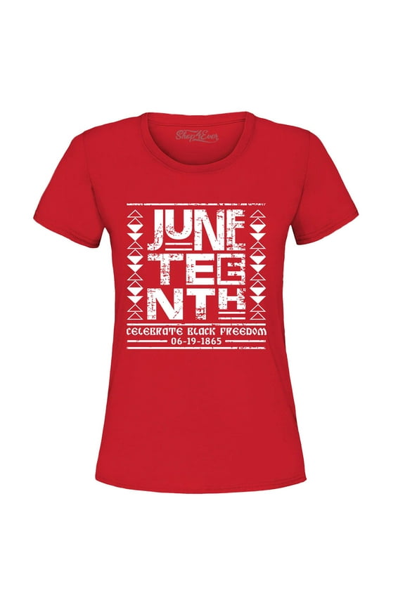 Women's Juneteenth Celebrate Black Freedom 6-19-1865 Graphic T-Shirt Large Red