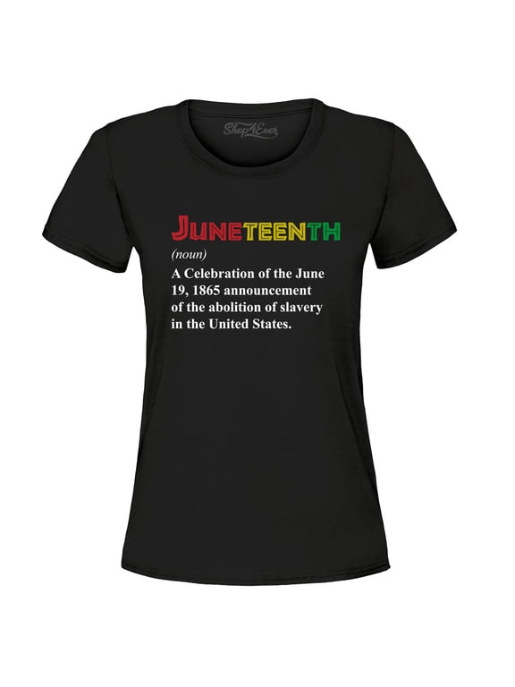Women's Juneteenth Definition June 19th 1865 Graphic T-Shirt Large Black