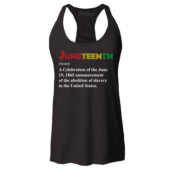 Shop4Ever Women's Juneteenth Definition June 19th 1865 Racerback Tank Top Large Black