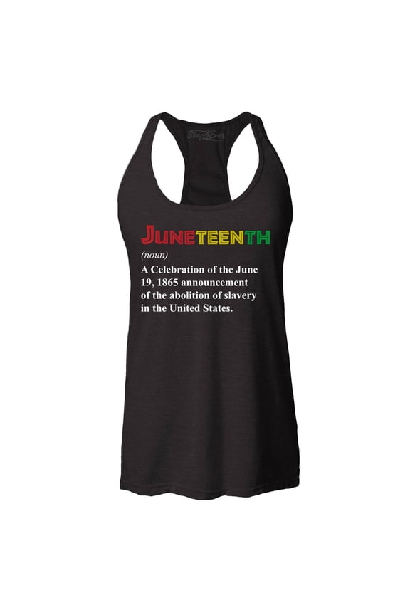 Women's Juneteenth Definition June 19th 1865 Racerback Tank Top Medium Black