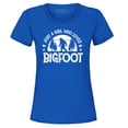 thumbnail image 1 of Shop4Ever Women's Just A Girl Who Loves Bigfoot Graphic T-Shirt Small Royal Blue, 1 of 5