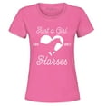 thumbnail image 1 of Shop4Ever Women's Just A Girl Who Loves Horses Graphic T-Shirt Large Azalea Pink, 1 of 5