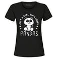 thumbnail image 1 of Shop4Ever Women's Just A Girl Who Loves Pandas Panda Bear Graphic T-Shirt XXX-Large Black, 1 of 5