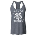 thumbnail image 1 of Shop4Ever Women's Just A Girl Who Loves Turtles Racerback Tank Top Medium Charcoal, 1 of 5
