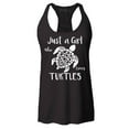 thumbnail image 1 of Shop4Ever Women's Just A Girl Who Loves Turtles Racerback Tank Top Small Black, 1 of 5