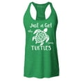 thumbnail image 1 of Shop4Ever Women's Just A Girl Who Loves Turtles Racerback Tank Top X-Large Kelly Green, 1 of 5