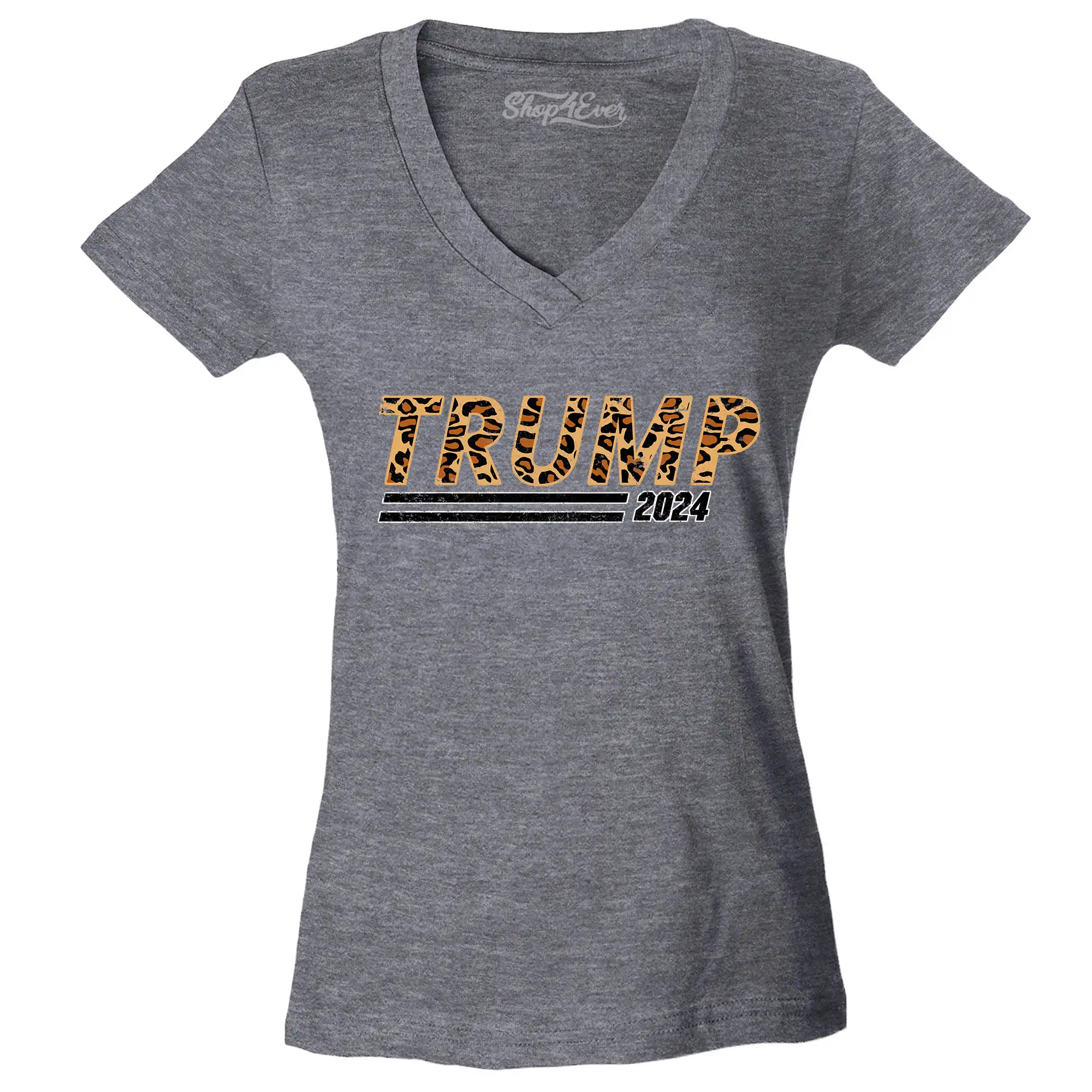 Shop4Ever Women's Leopard Donald Trump 2024 Presidential Campaign Slim