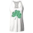 thumbnail image 1 of Shop4Ever Women's Leopard Print Shamrock St. Patrick's Day Racerback Tank Top X-Large White, 1 of 5