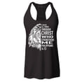 thumbnail image 1 of Shop4Ever Women's Lion Verse I Can Do All Things Through Christ Racerback Tank Top Large Black, 1 of 5