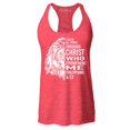 thumbnail image 1 of Shop4Ever Women's Lion Verse I Can Do All Things Through Christ Racerback Tank Top Large Red, 1 of 5
