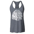 thumbnail image 1 of Shop4Ever Women's Lion Verse I Can Do All Things Through Christ Racerback Tank Top Medium Charcoal, 1 of 5