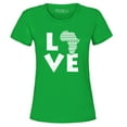 thumbnail image 1 of Shop4Ever Women's Love Africa Graphic T-Shirt Large Irish Green, 1 of 5