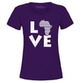 thumbnail image 1 of Shop4Ever Women's Love Africa Graphic T-Shirt Large Purple, 1 of 5