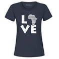 thumbnail image 1 of Shop4Ever Women's Love Africa Graphic T-Shirt Small Navy, 1 of 5