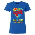 thumbnail image 1 of Shop4Ever Women's Love Puzzle Heart Autism Awareness Graphic T-Shirt Small Royal Blue, 1 of 5