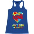 thumbnail image 1 of Shop4Ever Women's Love Puzzle Heart Autism Awareness Racerback Tank Top XX-Large Royal Blue, 1 of 5