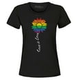thumbnail image 1 of Shop4Ever Women's Love is Love Rainbow Flower Gay LGBTQ Pride Graphic T-Shirt X-Large Black, 1 of 5