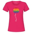 thumbnail image 1 of Shop4Ever Women's Love is Love Rainbow Flower Gay LGBTQ Pride Graphic T-Shirt XXX-Large Heliconia Pink, 1 of 5