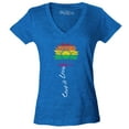 thumbnail image 1 of Shop4Ever Women's Love is Love Rainbow Flower Gay LGBTQ Pride Slim Fit V-Neck T-Shirt Large Heather Royal Blue, 1 of 5