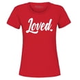 thumbnail image 1 of Shop4Ever Women's Loved Heart Valentine's Day Graphic T-Shirt Large Red, 1 of 5