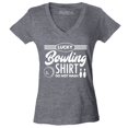 thumbnail image 1 of Shop4Ever Women's Lucky Bowling Shirt Bowler Slim Fit V-Neck T-Shirt Medium Heather Charcoal, 1 of 5