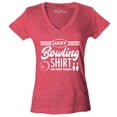 thumbnail image 1 of Shop4Ever Women's Lucky Bowling Shirt Bowler Slim Fit V-Neck T-Shirt Medium Heather Red, 1 of 5