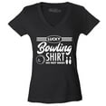 thumbnail image 1 of Shop4Ever Women's Lucky Bowling Shirt Bowler Slim Fit V-Neck T-Shirt XX-Large Black, 1 of 5