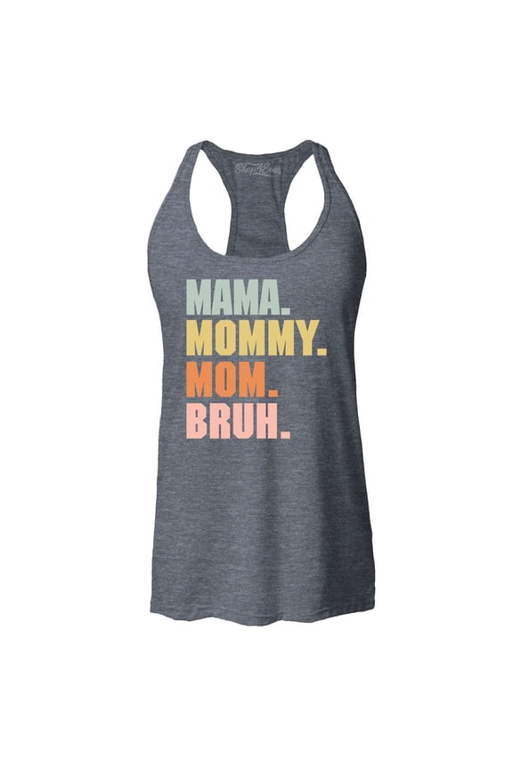 Women's Mama Mommy Mom Bruh Racerback Tank Top XX-Large Charcoal