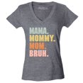 thumbnail image 1 of Shop4Ever Women's Mama Mommy Mom Bruh Slim Fit V-Neck T-Shirt Large Heather Charcoal, 1 of 5