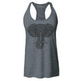 thumbnail image 1 of Shop4Ever Women's Mandala Elephant Racerback Tank Top X-Large Charcoal, 1 of 5