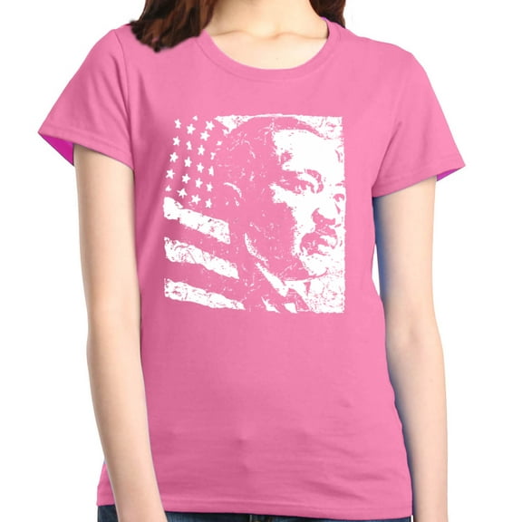 Shop4Ever Women's Martin Luther King Jr. Graphic T-Shirt Small Azalea Pink