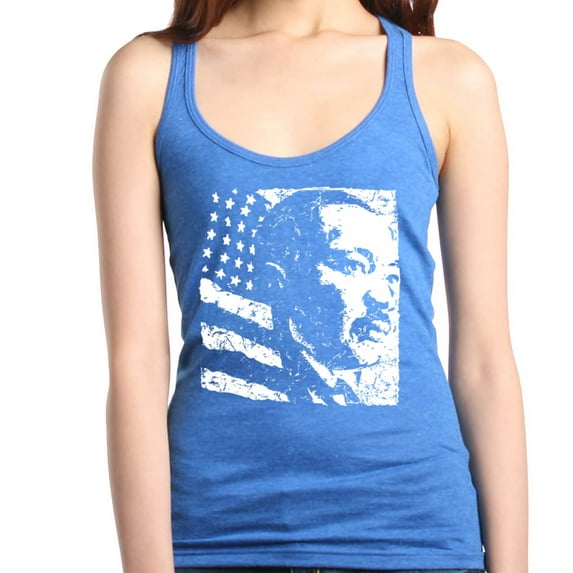 Shop4Ever Women's Martin Luther King Jr. Racerback Tank Top Large Royal Blue