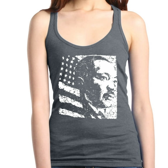 Shop4Ever Women's Martin Luther King Jr. Racerback Tank Top Small Charcoal