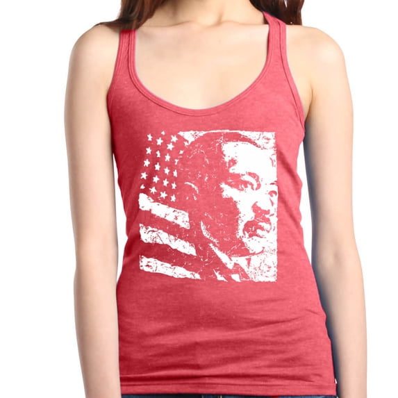 Shop4Ever Women's Martin Luther King Jr. Racerback Tank Top Small Red