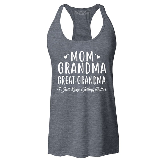 Shop4Ever Women's Mom Grandma Great-Grandma Racerback Tank Top XX-Large Charcoal