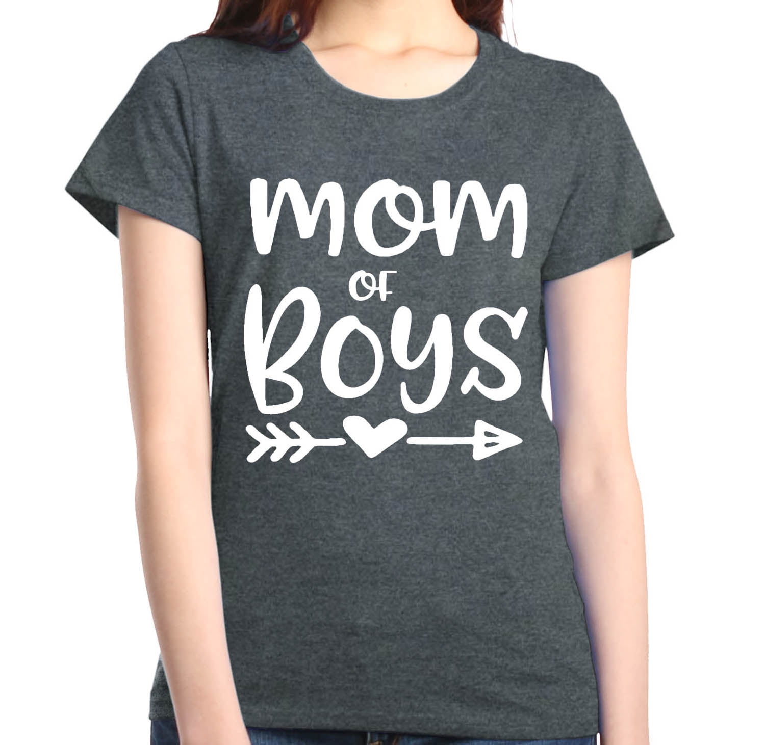 Shop4Ever Women's Mom of Boys Graphic T-Shirt XXX-Large Dark Heather -  Walmart.com